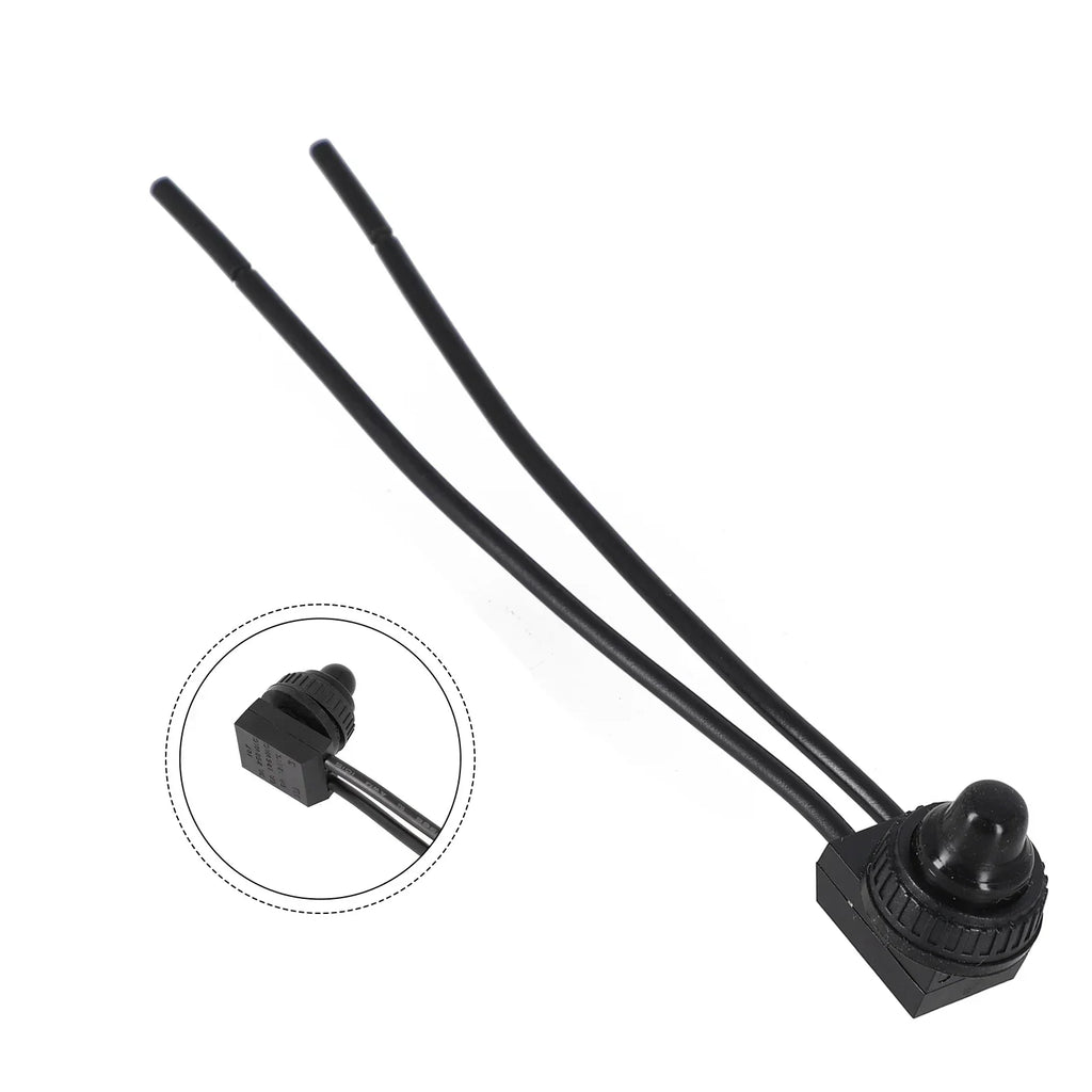12V Waterproof Latching Push Button On-Off Switch With Leads Wire Black Red Plant Lamp Agricultural Irrigation Cultivation Switc