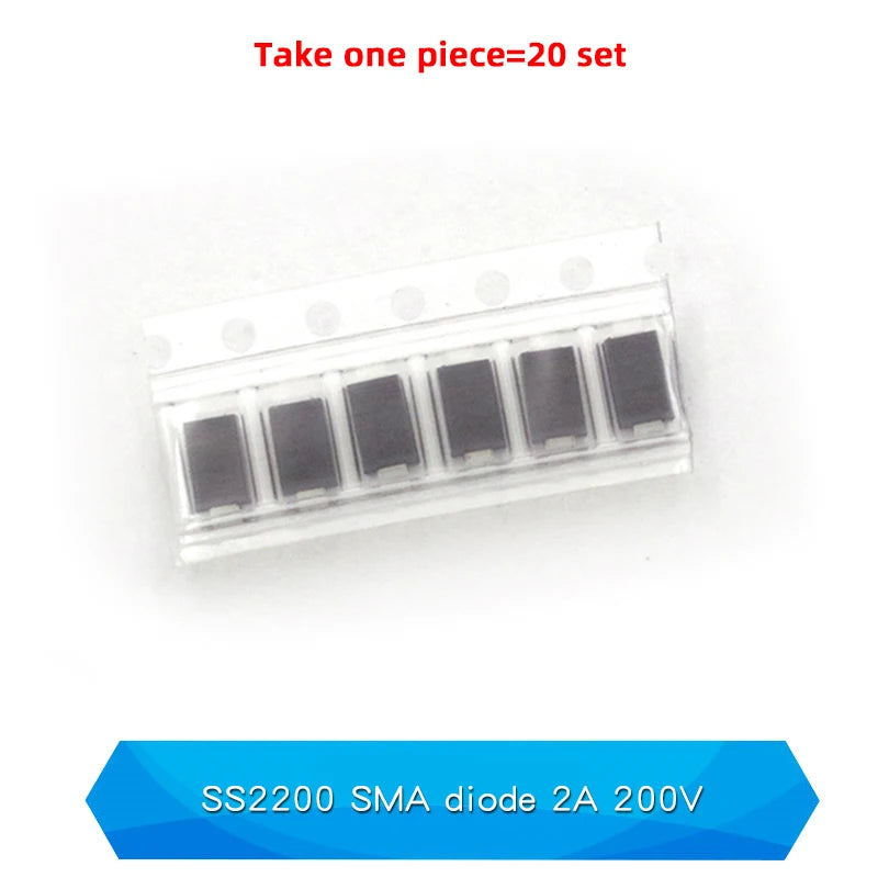 20PCS M1 M2 M4 M7 S4 SMA 1A 1N4001 4002 4004 4007 SS12 SS310 RS1M RS2M ES1D ES1J US1M SMD Schottky Rectifier Diode DO-214AC