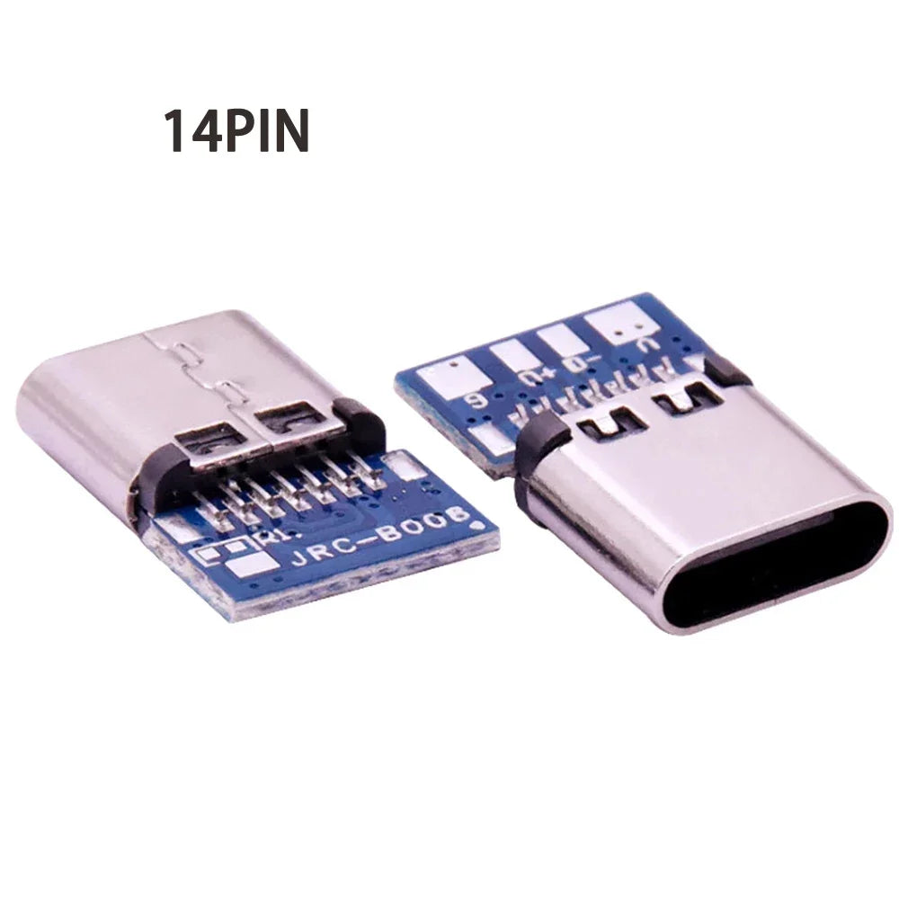 USB 3.1 Type C Male/Female Connectors Jack Tail 24pin USB Male Plug Electric Terminals Welding DIY Data Cable Support PCB Board