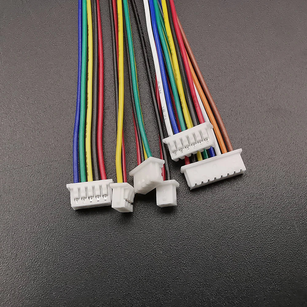 10Pcs Mini JST 1.25mm Pitch MX1.25 2/3/4/5/6/8 Pins Single-ended / Same Direction Female to Female Plugs Wires Connector 28AWG