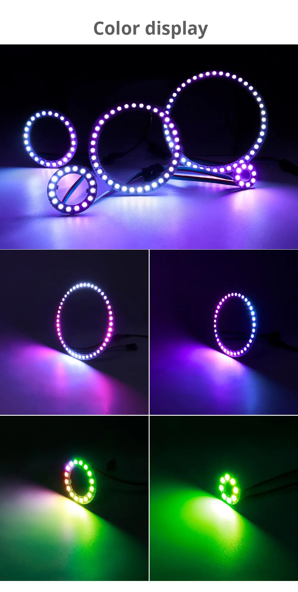 WS2812B DC5V Led Pixel Ring Individul AddressabIe Ring 5050 RGB WS2812 IC BuiIt-in Led ModuIe And 14Keys Lock USB  Controller