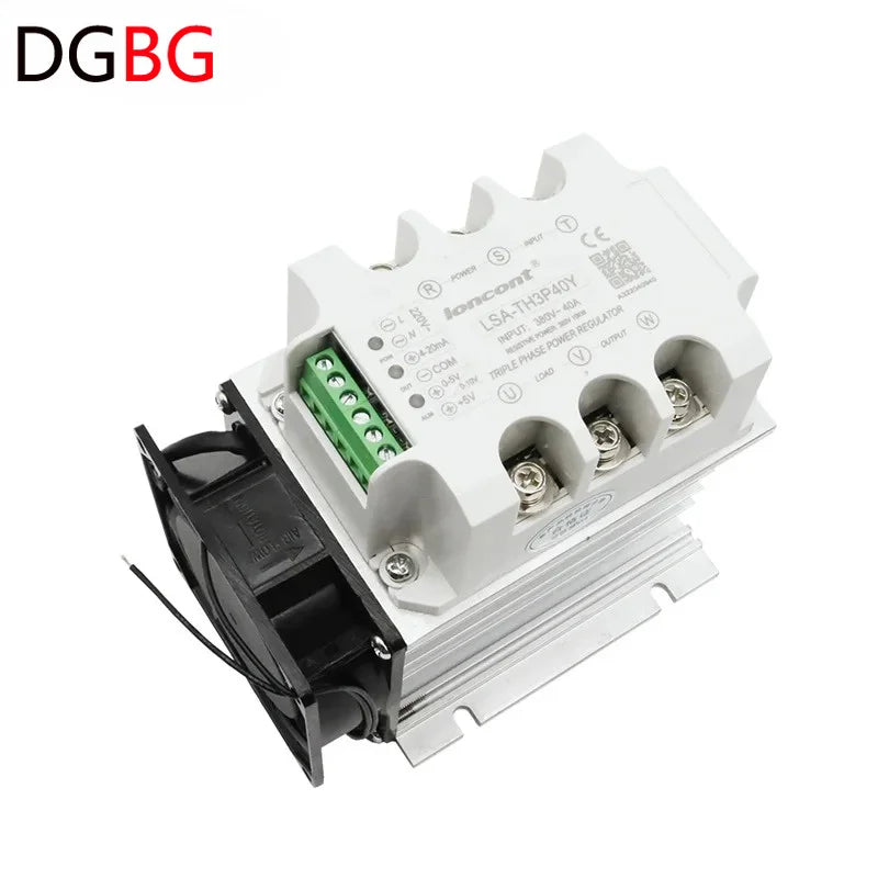 15A-40A Three-phase AC Voltage Regulating Module With Heat Sink And Fan Power Regulator Thyristor Solid State Relay Dimming