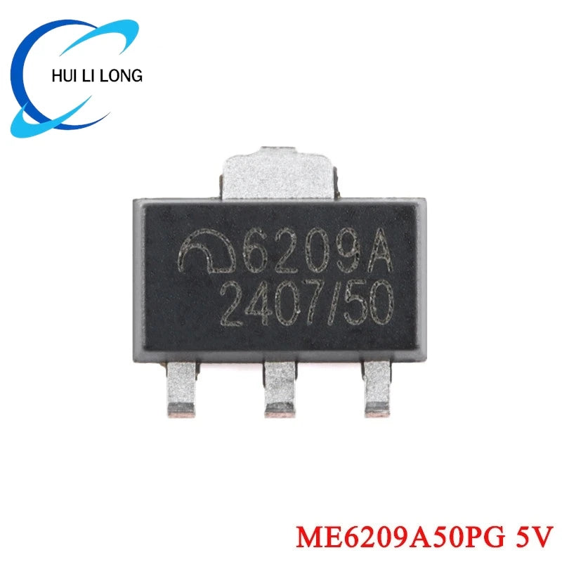 100Pcs/5pc ME6209 6209A ME6209A 3V 3.3V 4V 4.5V 5V ME6209A33PG ME6209A50PG SOT-89 Low Power Dropout LDO Linear Regulator IC SMD
