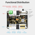 Raspberry Pi 5 Power Supply Expansion Board DIY Electronic Adapter Module for Robot Car Kit Support Various Power Input Output