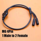 40cm M6 M8 1 Male To 2 Female Splitter Connector 2/3/4/5/6 Pin Waterproof Electric Butt Cable Plug Cord For E-Bike Signal Sensor