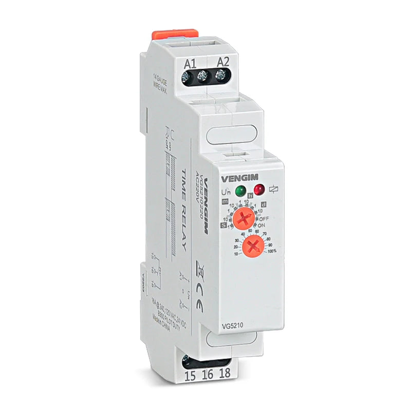 VENGIM Off Delay Time Relay 220V Or AC/DC12V-240V Timer Switch By Din Rail