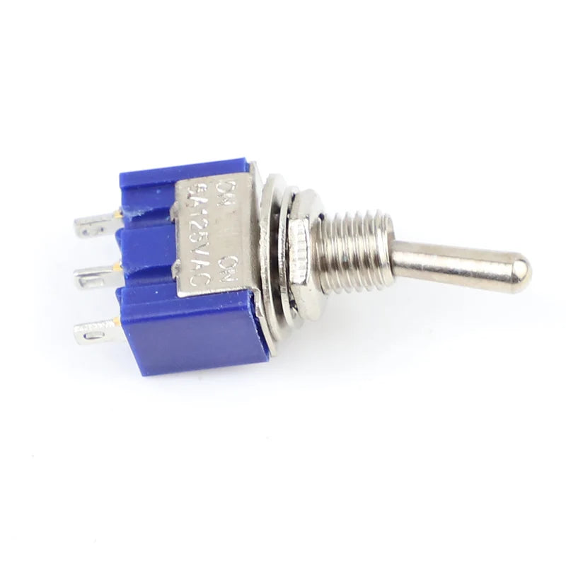 5PCS Blue Mini MTS-102 3-Pin SPDT ON-ON 6A 125VAC Miniature Toggle Switches MTS-103 MTS-202 MTS-203 6PIN ON-OFF-ON