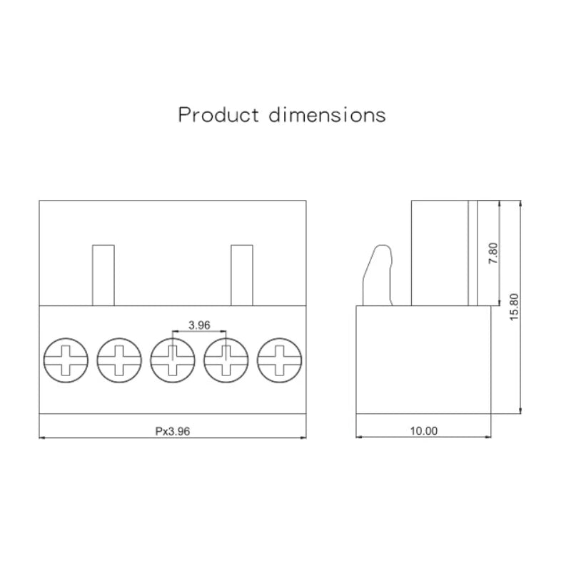 10PCS HT396K 3.96mm Pitch 2P 3P 4P 5P 6P 8P Pluggable Connector Terminal Block HT396 3.96 Plug Connector