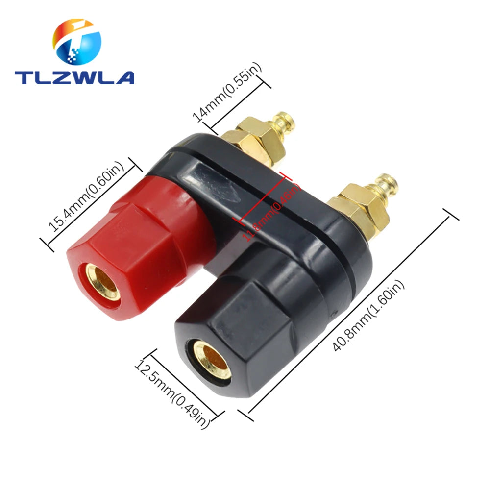 1PCS Banana plugs Couple Terminals Red Black Connector Amplifier Terminal Binding Post Banana Speaker Plug Jack