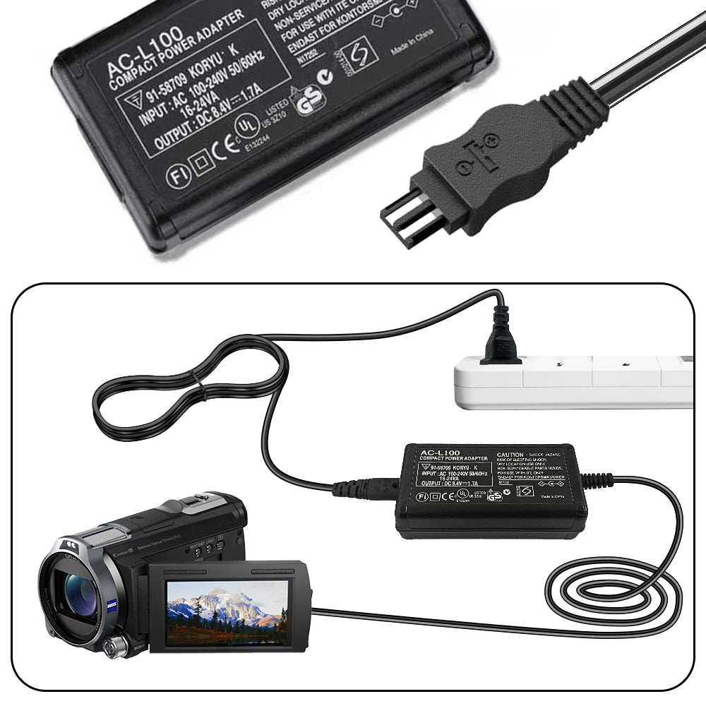 AC-L100C For Sony Camera AC-L10A/B L15 Power Adapter NX100 AX2000 MC2500 HXR-NX3 CCD-TRV228 TRV615 PC104 MVC-FD200 HVR-A1C V1C