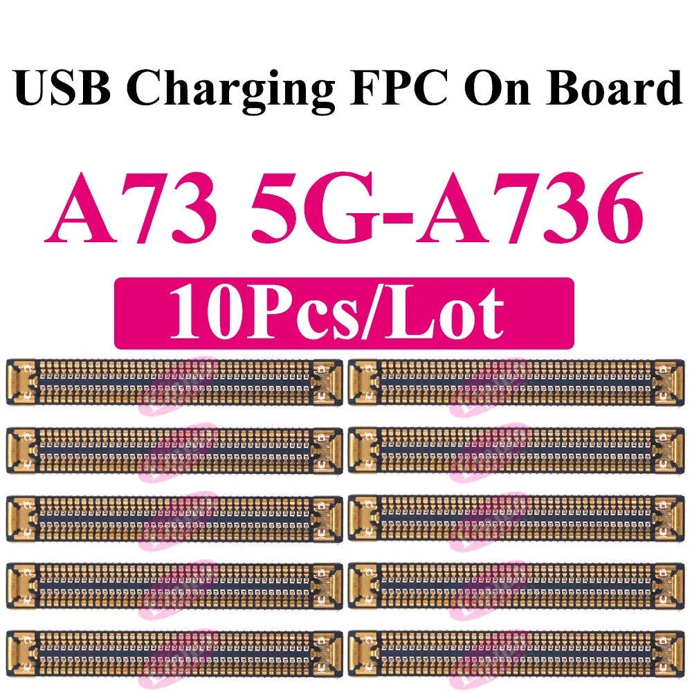 10Pcs Charging FPC Connector On Board For Samsung Galaxy A04s A14 A24 A34 A54 A05s A15 A25 A33 A35 Mainboard Flex Cable Plug