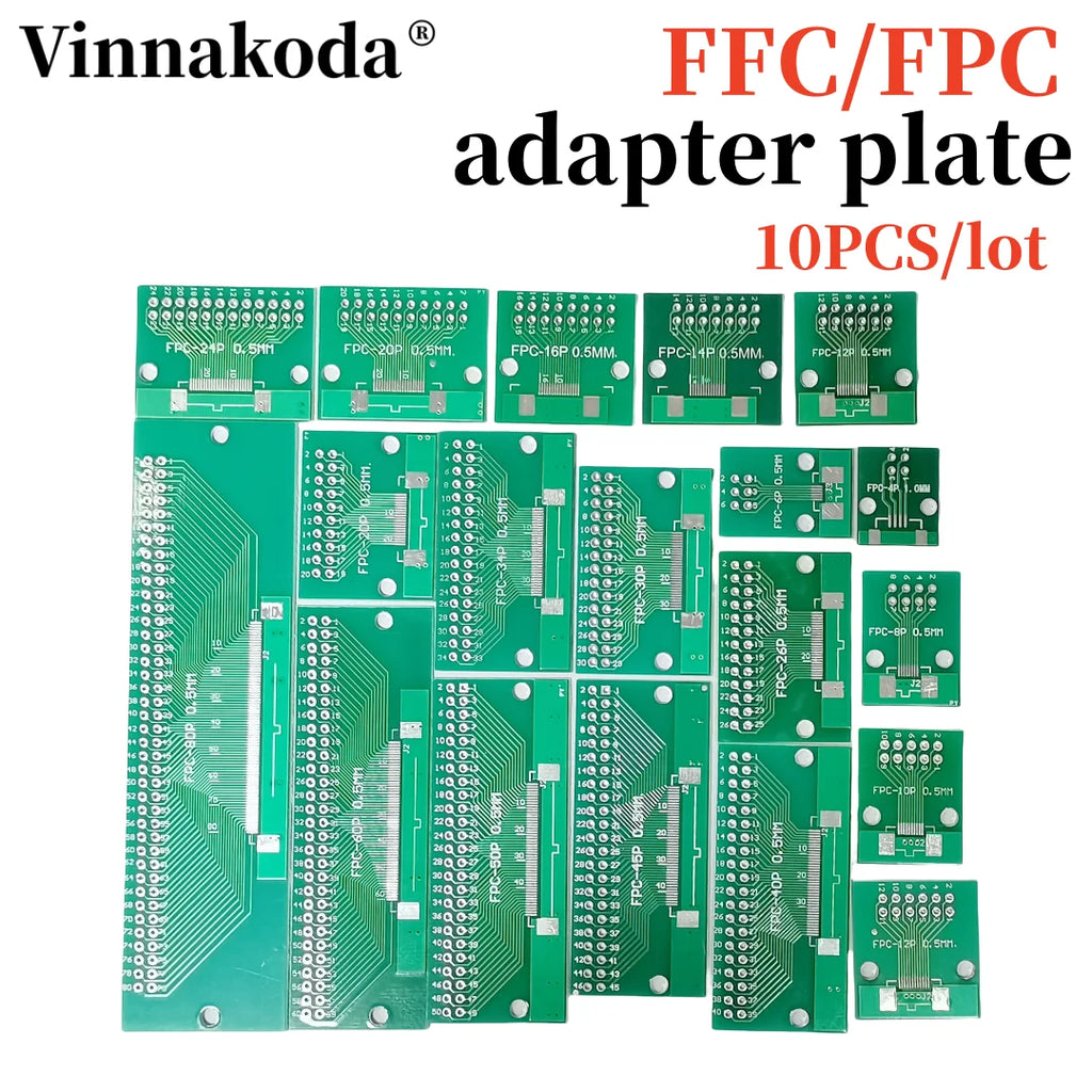 10PCS FFC/FPC Adapter Plate 0.5 to 2.54MM 4P/6P/8P/10P/12P/14P/15P/16P/20P/24P/26P/30P/32P/34P/36P/40P/45P/50P/52P/60P/80P/96P