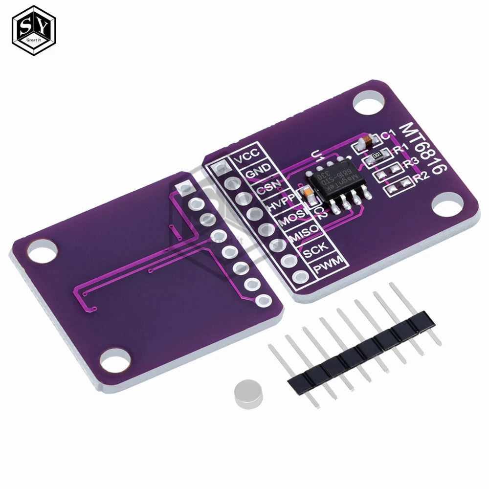 MT6816 High-Speed and High-Precision Magnetic Encoder Magnetic Induction Angle Measurement Sensor Module