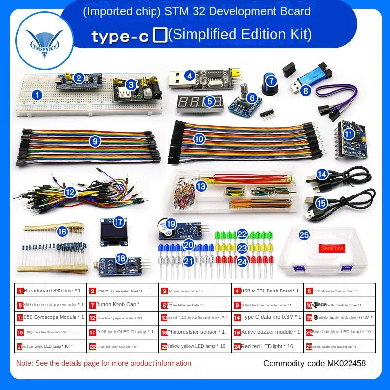 STM32 Development Board Kit STM32F103C8T6 Minimum System Board Entry-level、upgraded Version、type-c Port Simplified Version Kit