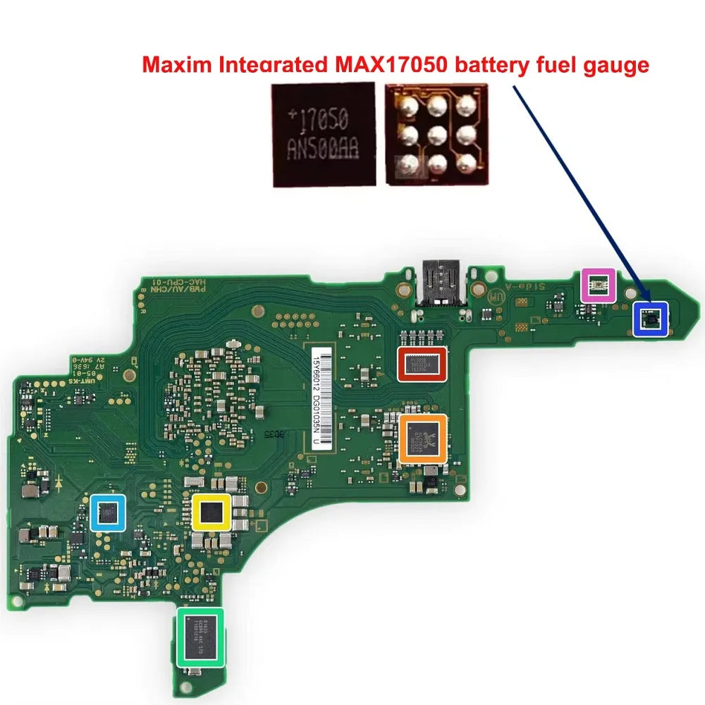 5pcs MAX17050 Battery Fuel Gauge IC Chip Maxim MAX 17050X BGA Replacement for Nintendo Switch HAC-001 Console Motherboard