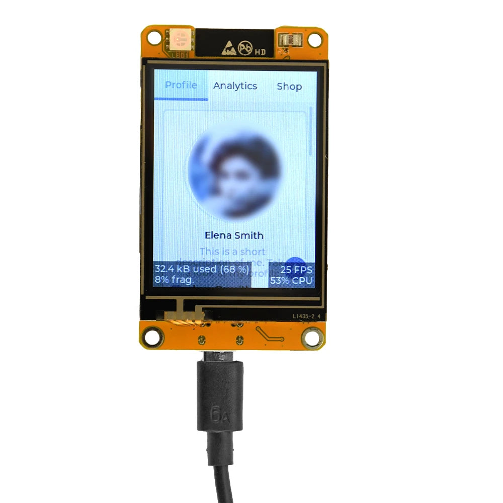 ESP32 2.4-inch 240 * 320 Capacitive Touch Display Type C WiFi BT Development Board Smart Display Screen