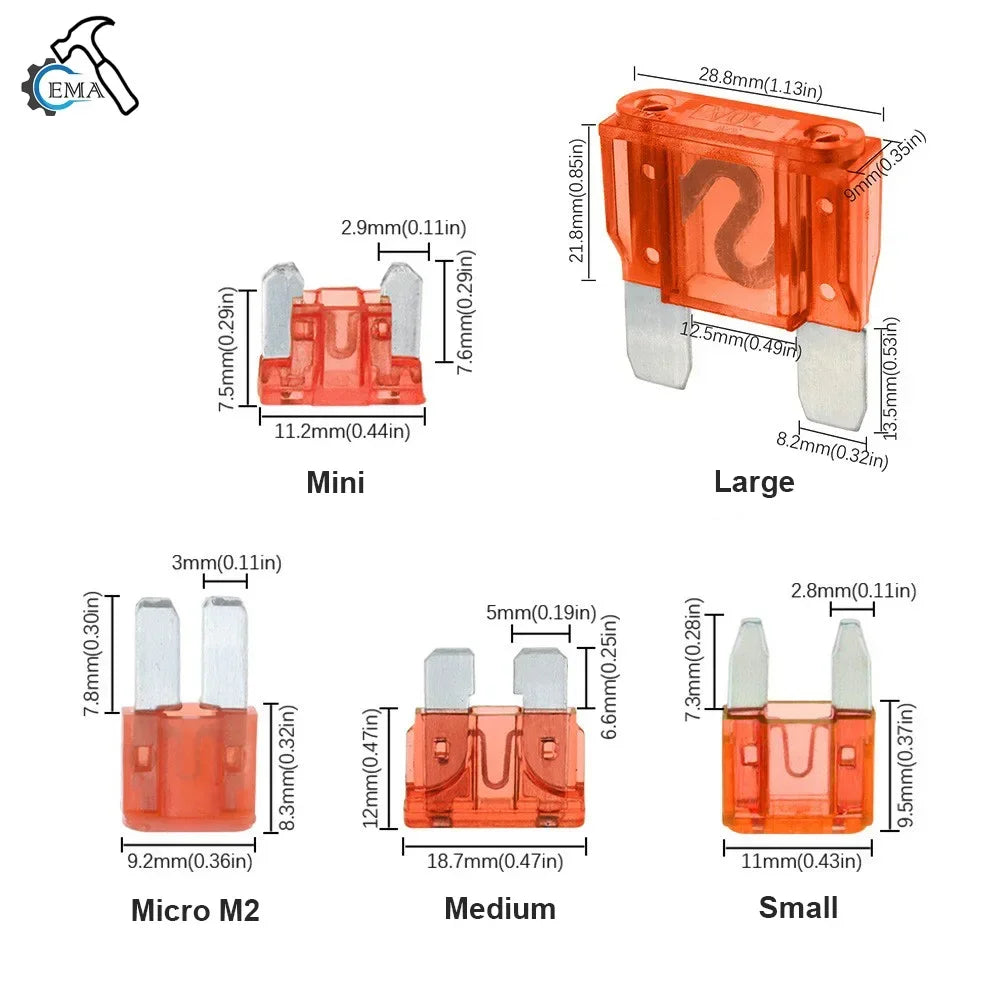 Car Blade Fuse 300/180/120pcs,Standard & Mini Fuses with Storage Box for Truck Motorcycle Boat RV 5A 10A 15A 20A 25A 30A 35A 40A