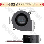 Gdstime 5015 24v Fan 4010 Snail Fan 2PIN DC 5V 12V 3D Printer Mini Fan 7015 7530 Cooling Fan 3010 5020 Turbo Fan Radial Cooler