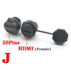 New D Type Chassis Connector USB Micro Type C HDMI-compatible Female to Female Converter Panel Mount DIY Jack with Dust Cover