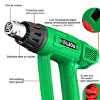 LAOA 2000W Digital Heat Gun Constant Temperatures Variable Industrial Electric Hot Air Guns for Pipe and Car Film Shrink Wrap