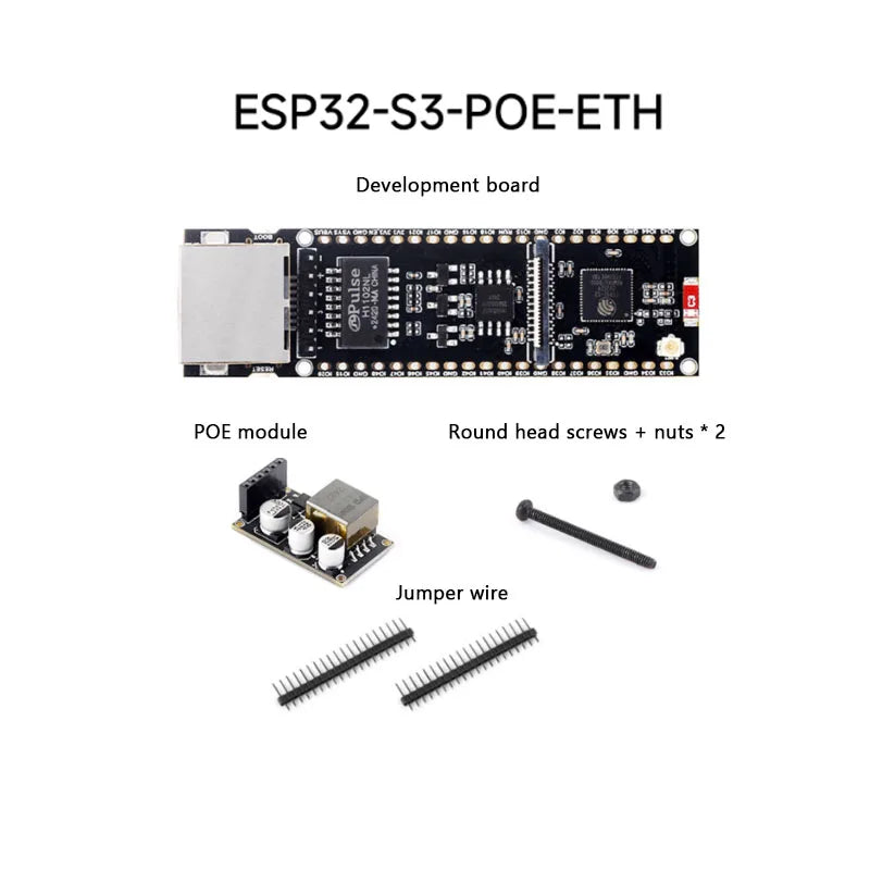 ESP32-S3-ETH /ESP32-S3-POE-ETH Ethernet Development Board ESP32 S3 ETH10/100Mbps PoE module OV5640 CAM built-in Type-C interface