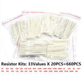 0603 33valuesX 20pcs=660pcs Sample Kit SMD Resistor Kit Assorted Kit 1ohm-1M Ohm 1% 1K 10K 4.7K 1M 1R 10R 100R 470R 680R 100K