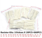 0603 33valuesX 20pcs=660pcs Sample Kit SMD Resistor Kit Assorted Kit 1ohm-1M Ohm 1% 1K 10K 4.7K 1M 1R 10R 100R 470R 680R 100K