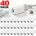 RJ45 Network Ethernet Dual Straight Head Lan Cable Connectors Universal Female To Female Internet Keystone Jack for Cat6 6a CAT5