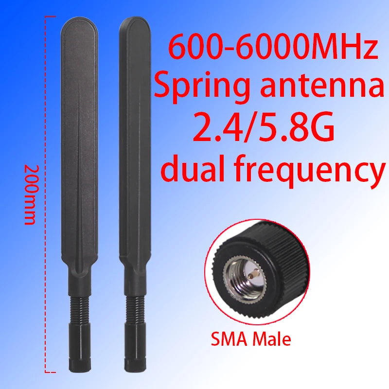Spring Rubber Rod Antenna SMA 600‑6000MHz Full‑Band 2.4G 5.8G 868MHz 915MHz LoRa WAN Signal Booster Router Signal Enhancement