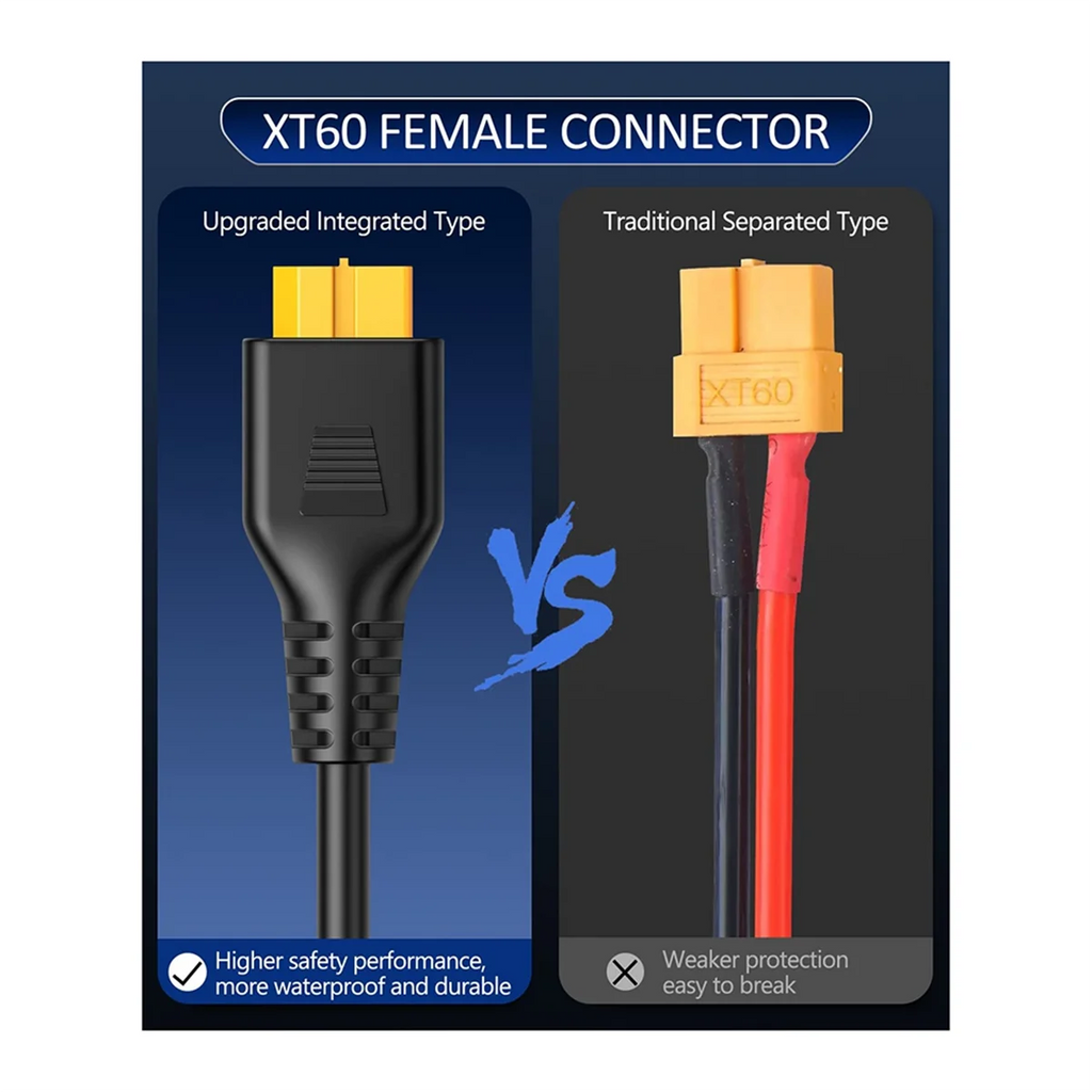 A40I 4-In-1 Solar Panel Connector Extension Cable Splitter for Anderson Connector DC Adapter Power Plug XT60 Female Conn