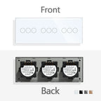 TAWOIA EU Triple 1/2/3/4 Gang 1/2 Way Wall Touch Light Switch 228mm Waterproof Backlight Sensor On/Off Switches