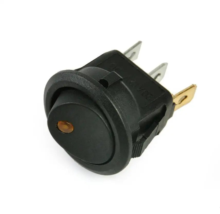 KCD1 10A 12V 220V  Rocker Switch LED Dot Light Car Boat Round ON/OFF SPST Switch
