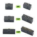 10pcs 2.54mm Pitch Female Header Strip 6/10/14/16/20/26/34/40/50 Pin Dual Straight DIP Polarizing Key Connector 6P 10P 40P 50P