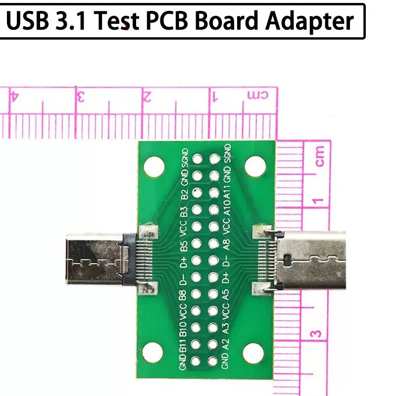 Type-C Male to Female USB 3.1 Test PCB Board Adapter Type C 24P 2.54mm Connector Socket For Data Line Wire Cable Transfer