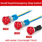 Metal Emergency Stop Button Switch 16/19/22mm Mushroom head Waterproof Stainless steel  Press Rotary Power off STOP 1NO1NC2NO2NC