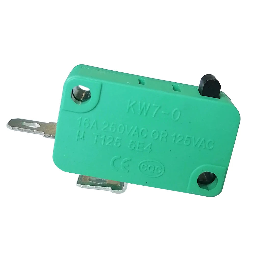 2Pins KW7-0 SPST Microswitch Micro Switches for Microwave Oven Game Machines Electric Cookers 16A 125V/250VAC 1NO Green, 4-Pack