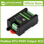 Waveshare Industrial 4-Ch PWM Output Module, Modbus RTU Protocol,RS485 Interface, Adjustable Frequency and Duty Cycle