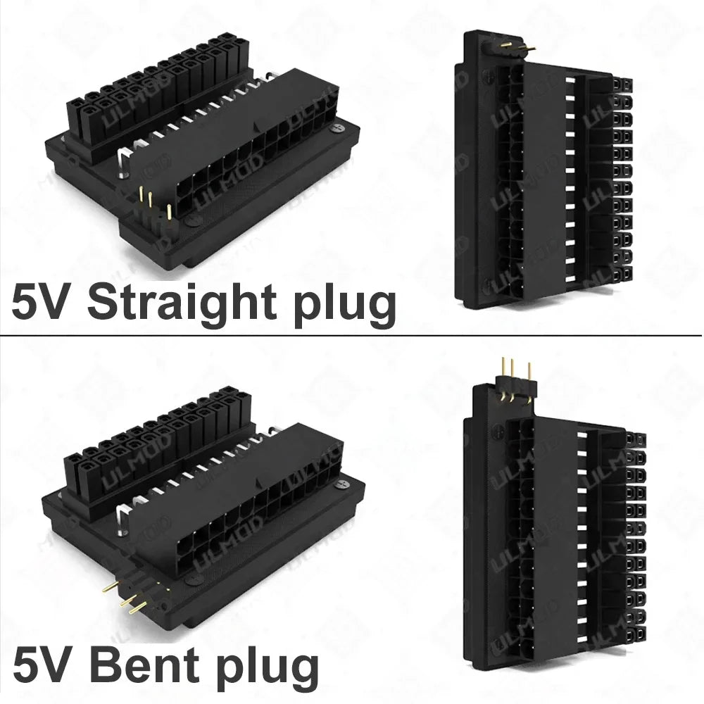 Motherboard 24PIN Custom Image Converter Lighting Power Supply 24P To 90/180 Degree MOBO Adapter Connector Steering Head MOD