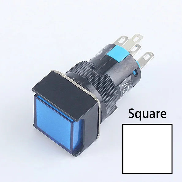 5V 12V 24V 220V 16mm Plastic Momentary LED Illuminuted Maintained Self-locking Push Button Switches Latching Push Button Reset