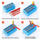 Distribution block PTFIX2.5mm² Wire Electrical Cable Connectors Plug-in Terminal Block  Splitter DIN-Rail Mounting Junction Box