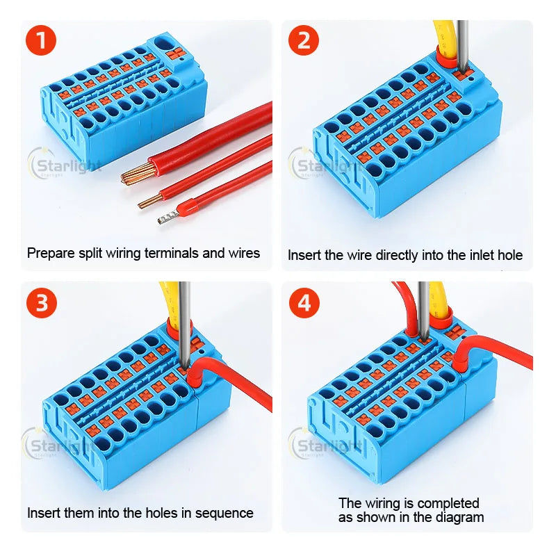 Distribution block PTFIX2.5mm² Wire Electrical Cable Connectors Plug-in Terminal Block  Splitter DIN-Rail Mounting Junction Box
