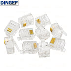 4Pin 6Pin 8Pin Cable End Connectors Plugs telephone connector internet connector RJ9 4P4C RJ11 6P4C 6P6C RJ45 8P8C Crystal