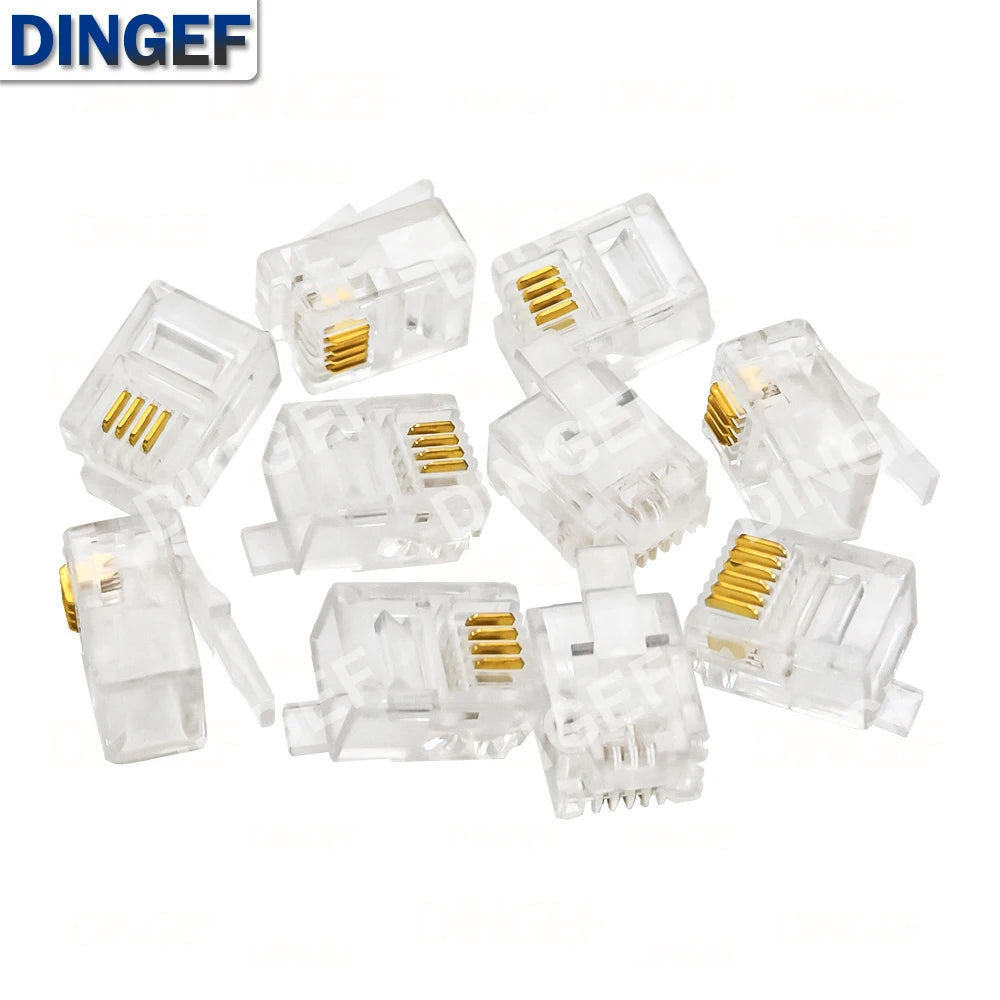 4Pin 6Pin 8Pin Cable End Connectors Plugs telephone connector internet connector RJ9 4P4C RJ11 6P4C 6P6C RJ45 8P8C Crystal