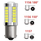 2x 1156 LED Bulbs BA15S BAY15D, 33SMD 5630/5730 P21W PY21W P21/5W 12V for Signal & Reverse Lights