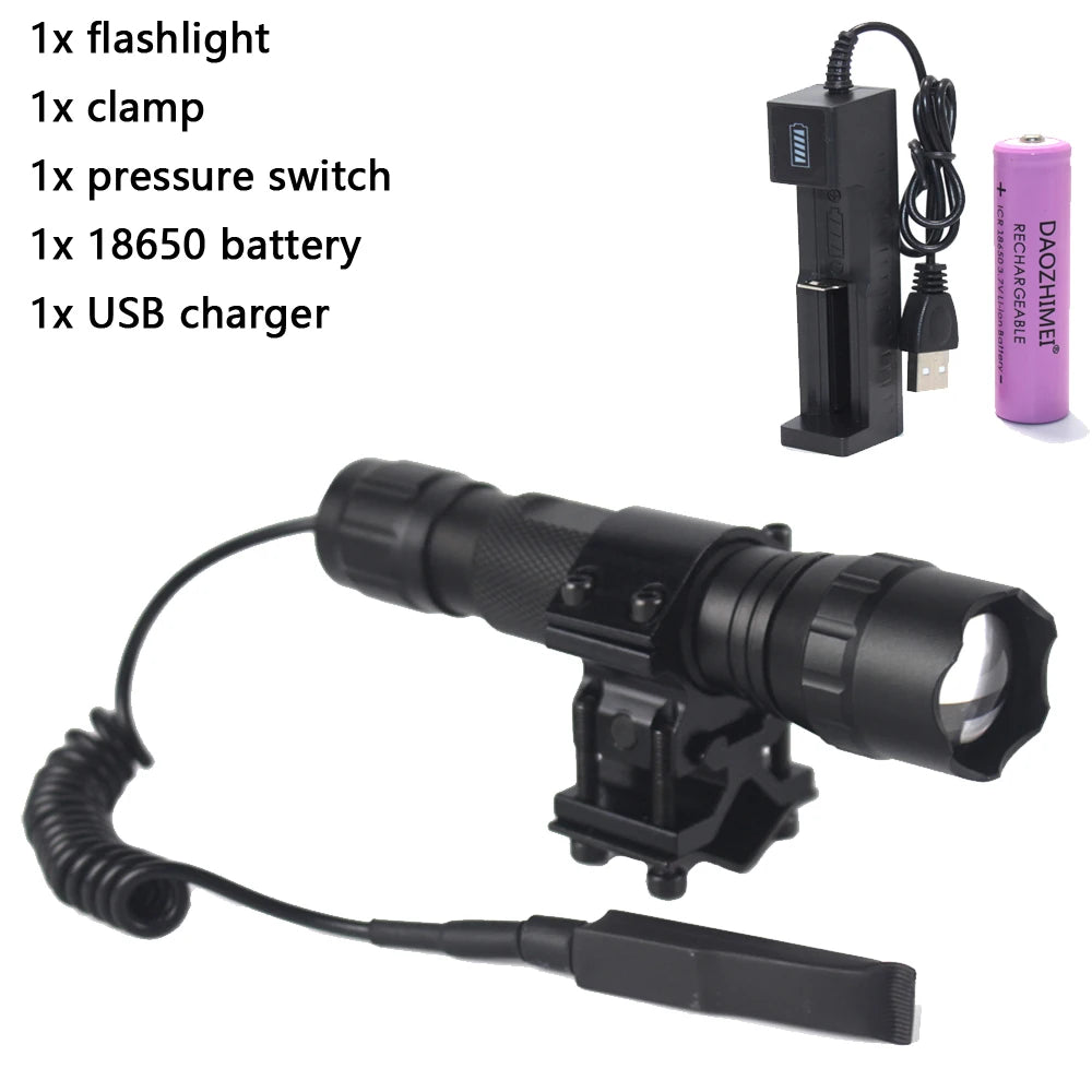 501C 200 Yard 850nm/940nm IR Flashlight Zoomable Focus LED Infrared Radiation Lamp Night Vision Torch Hunting Waterproof Lantern