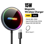 ESSAGER 15W Magnetic Wireless Chargers Qi Qi2 Wireless Charger Fast Charging Pad for iPhone 17 16 15 14 Mini Phone Charger
