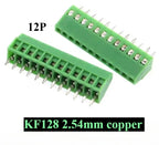 10pcs 2.54MM PCB Universal Screw Terminal Blocks Connector 2/3/4/5/6/7/8/9/10-12 Pin/Poles KF128 Straight Pin Copper