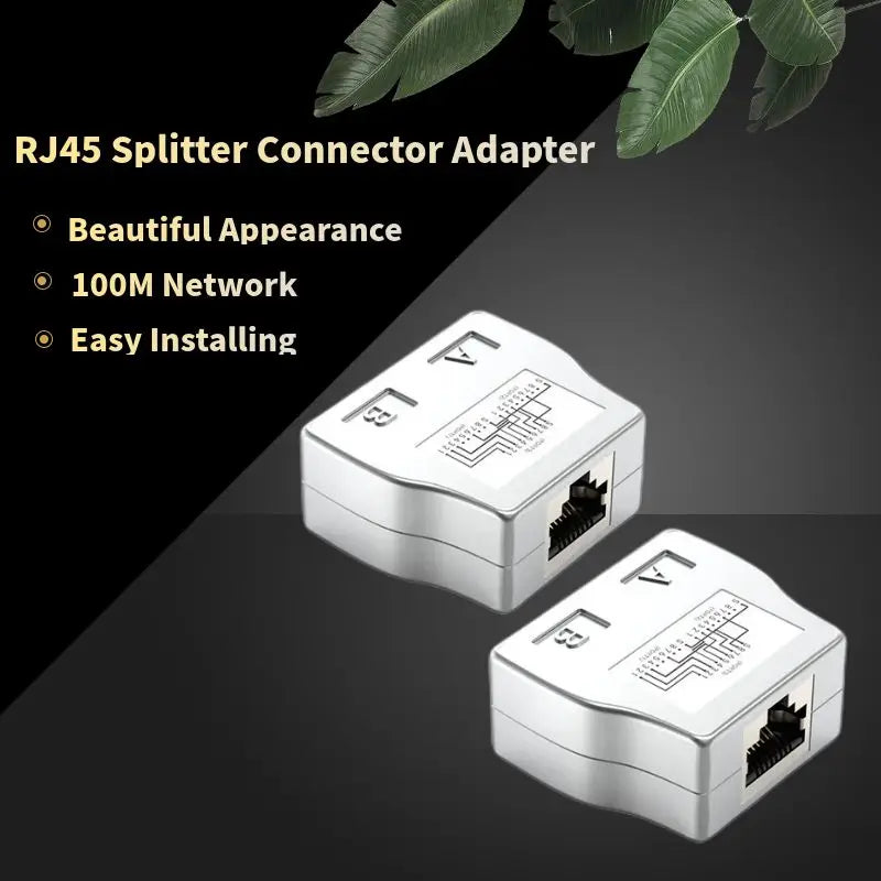 RJ45 Coupler 1 to 2 Ways Splitter Connector Adapter Ethernet Modular Plug Shielded Box RJ 45 Female Extender Internet Connection
