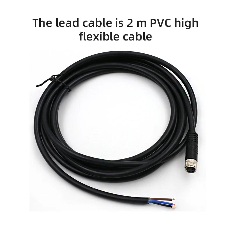 M8 Sensor Connector with Wire Waterproof 3 4 5 6 8 Pin Straight Elbow Aviation Connectors Male Female L-shaped Plug with Line