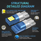2x T10 LED Lamp W5W 168 194 LED Bulb License Plate Light 6000K Super Bright Warm White Ice Blue 3030 Car Interior Reading Lights